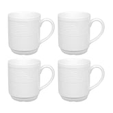 Saturn Round White Porcelain Mug dia.3" h:3.5" 10 oz. (Set of 4)